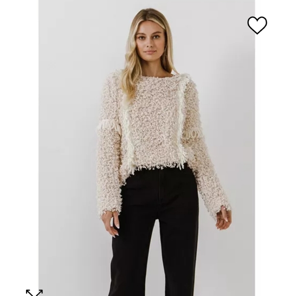 NWOT Free the Roses shag sweater - Picture 2 of 6